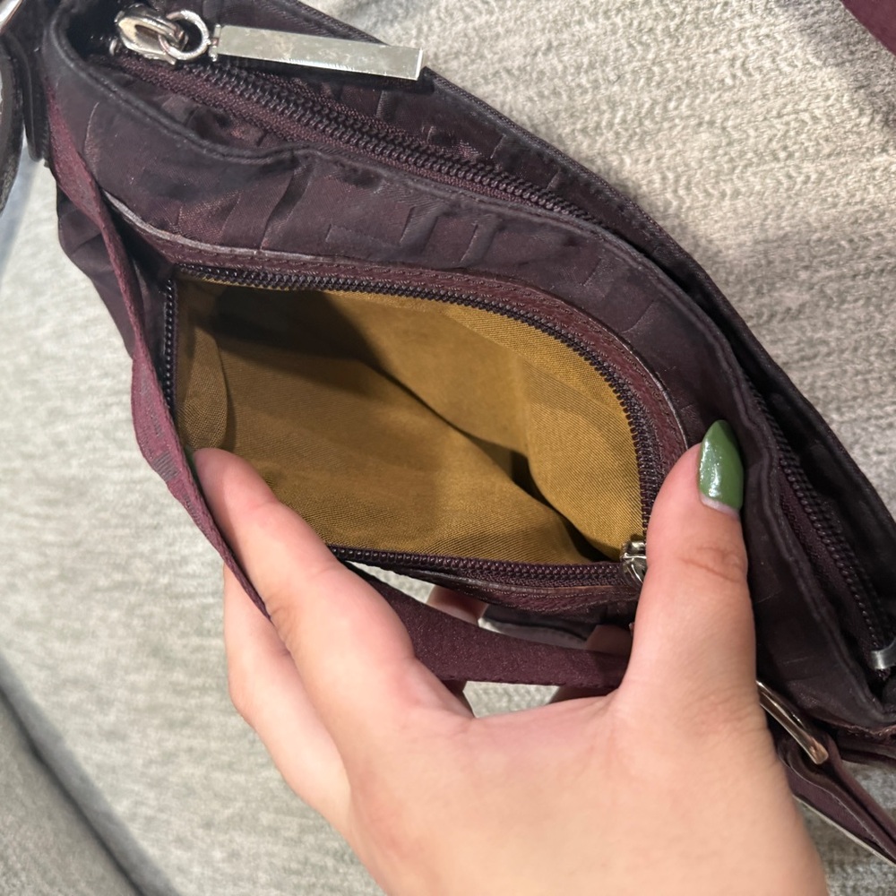 Fendi Burgundy Baguette Shoulder Bag with Silver Hardware - Picture 11 of 12